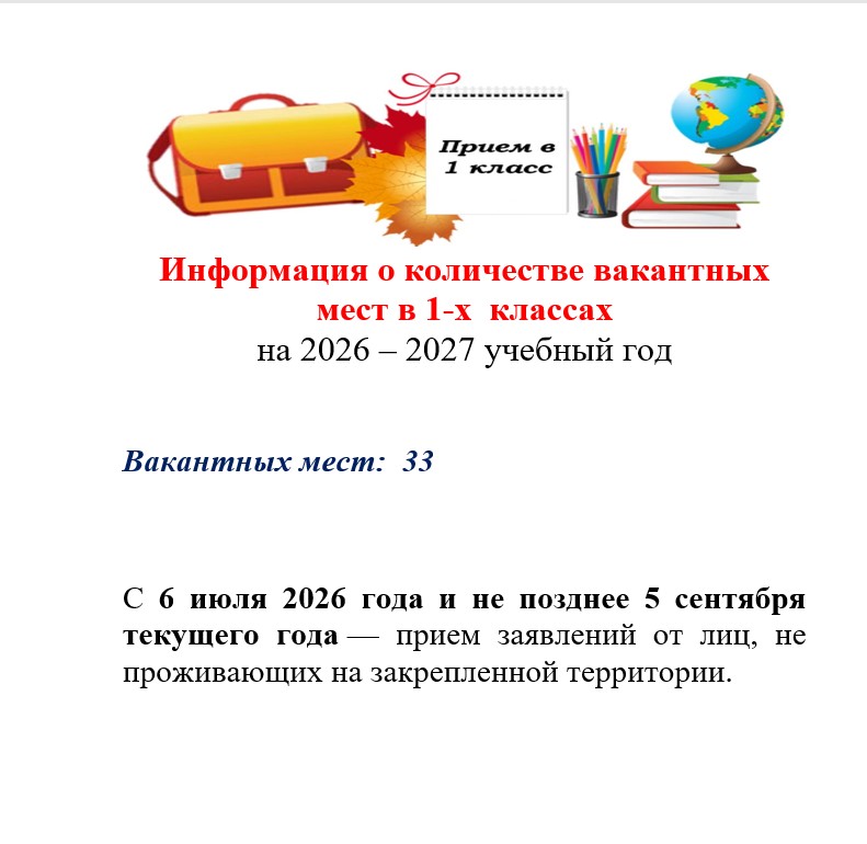 Информация о вакантных местах.